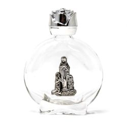 Holy Water - Round Glass Bottle FILLED with Lourdes Water