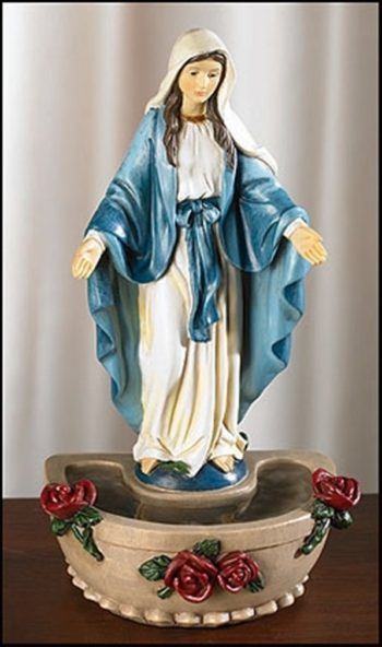 CB Our Lady of Grace Holy Water Font, 6 Inch