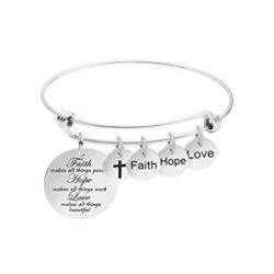Expandable Bracelet for Women Inspirational Birthday Jewelry Gifts Stainless Steel Cham Bangle Jewellery